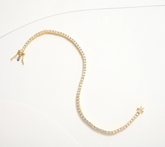 Diamonique x Kathy Levine Gold-Over SS Tennis Anyone Bracelet Small